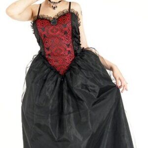 NWT LAST Gothic Prom Ballgown Floor Length Dress SMALL